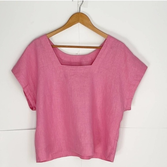 Madewell 100% Linen Pink Top Size XXL - Picture 5 of 7